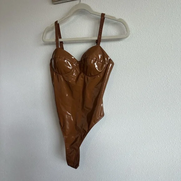 IVY PARK Glossy Brown Bodysuit - Picture 2 of 6